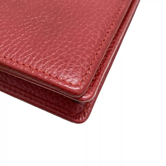 100% Authentic GUCCI GG Marmont Leather MIni Chain Bag Red Leather 607-112224 - Picture 5 of 10